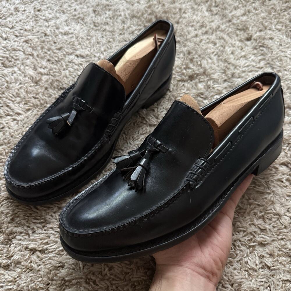 Vintage Church’s Handcrafted Black Leather Tassel Loafers Slip On Men’s Size 10